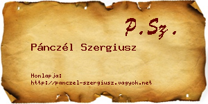 Pánczél Szergiusz névjegykártya